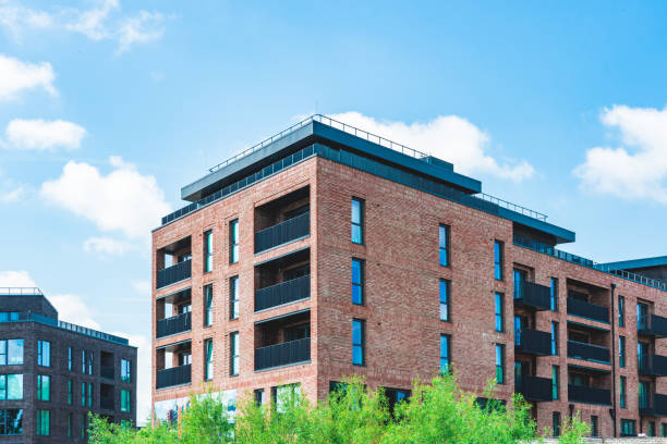 Brick multifamily apartment building